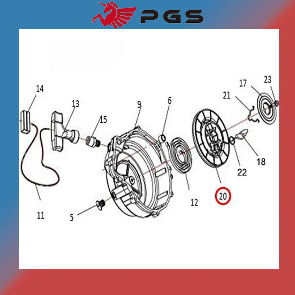 PGS-Disque de Démarrage à la Main pour Stels 500, Kazuma-ightguitar 500cc Krasno500cc Kazuma 500cc 192MR-1000120A LU062681