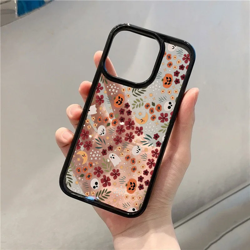 Halloween Niedliche Kürbis-Schädel Transparente Handyhülle für iPhone 18 Pro 17 16 15 14 11 13 12 18 Pro Max 16 Plus 16E Air Stoßfeste Hülle – Detail 4