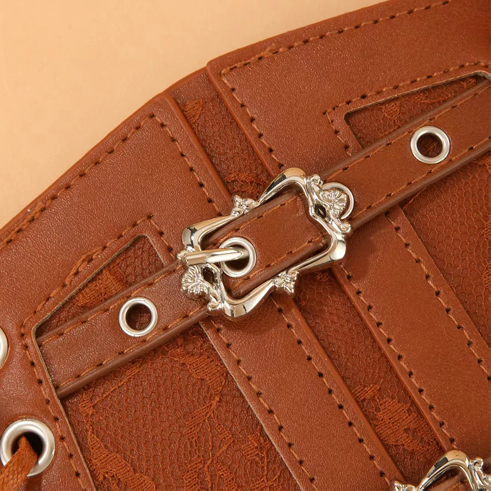 مشد الموضة خمر القوطي الشرير حزام من الجلد النساء تأثيري الفرقة التعادل حبل حزام أحزمة ازياء