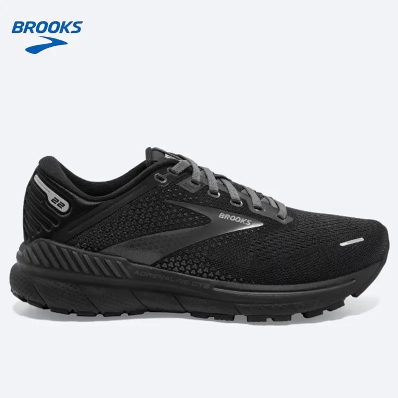 BROOKS Adrenaline GTS 22 Running Shoes Alloy Grey Black Men Long-Distance Road Sport Training Casual Sneakers BRO0222