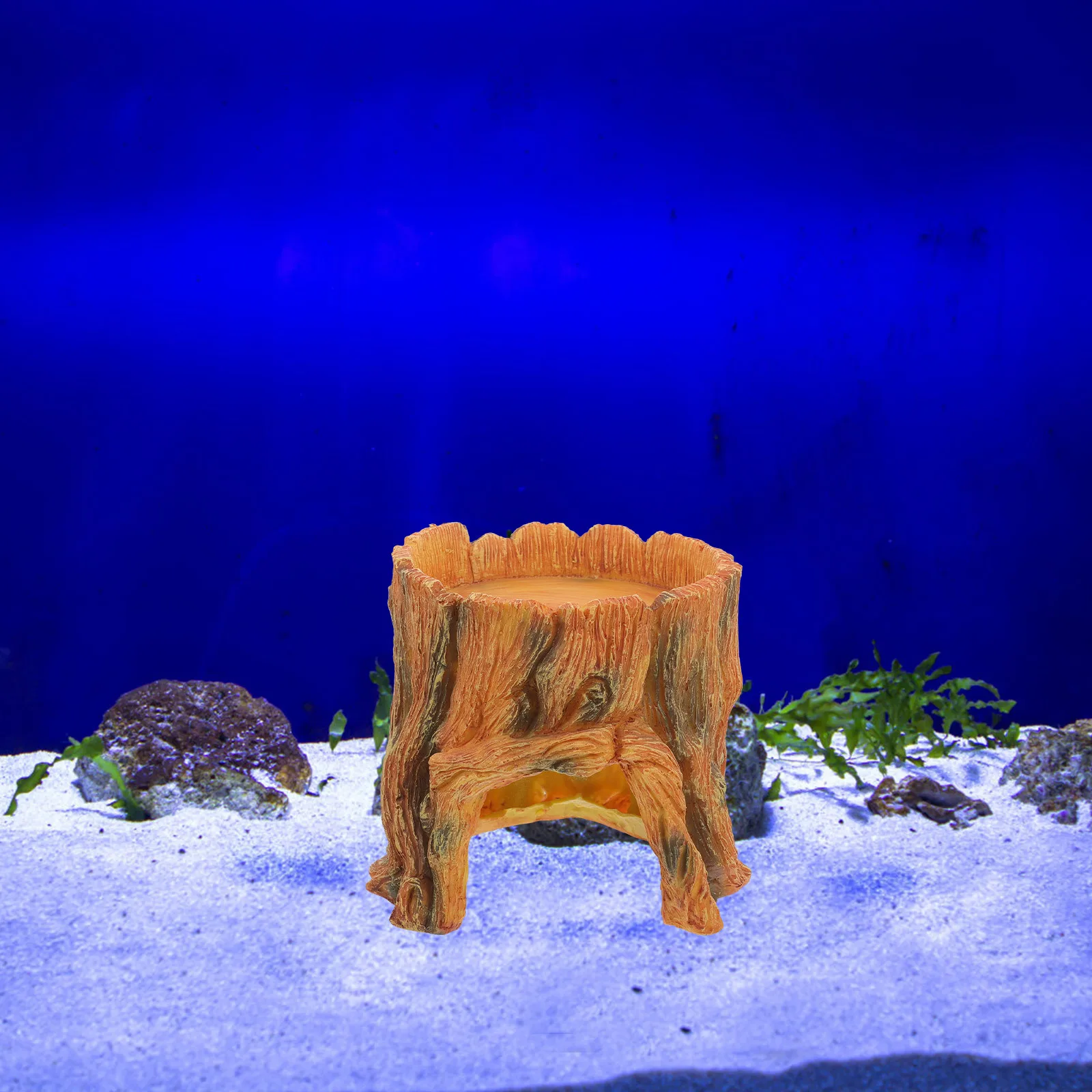 

Hollow Mini Tree Stump Aquarium Trunk Ornament Tank Decor Resin Lightweight Realistic Simulation Trunk Fish Hideout Cave