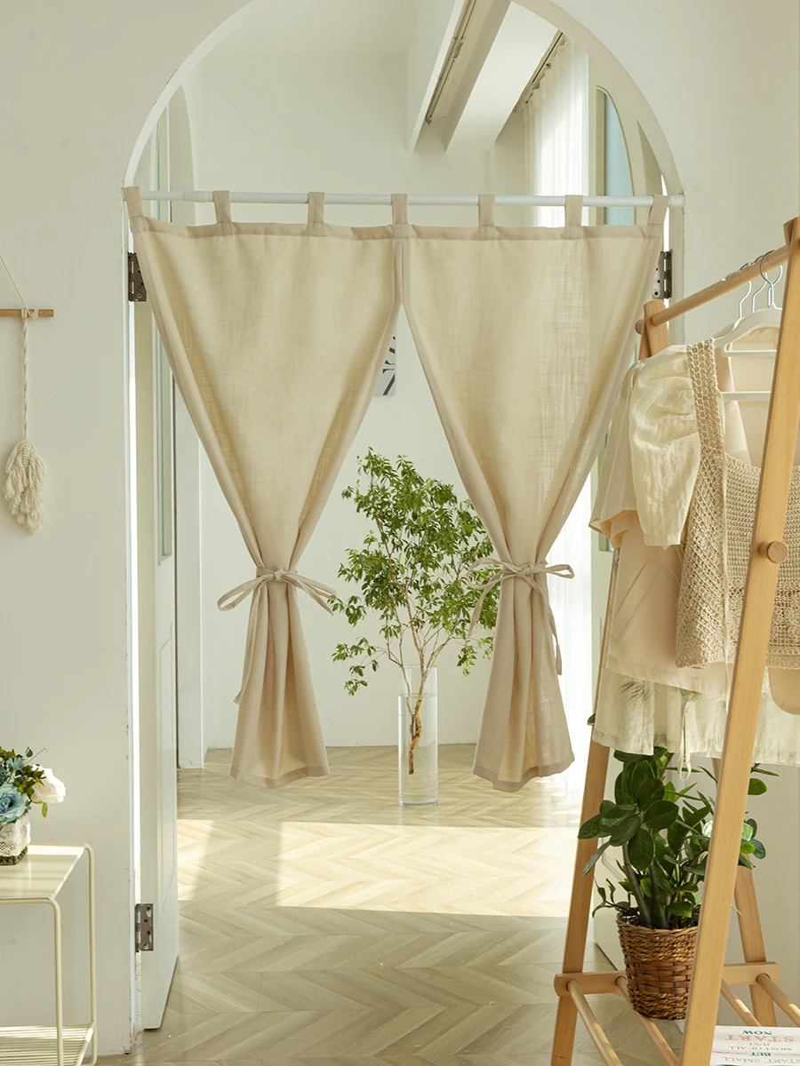 

Японская полудверная занавеска, тканевый подвесной ремень, перегородка для комнаты, световая полупрозрачная занавеска, не частный декор для спальни