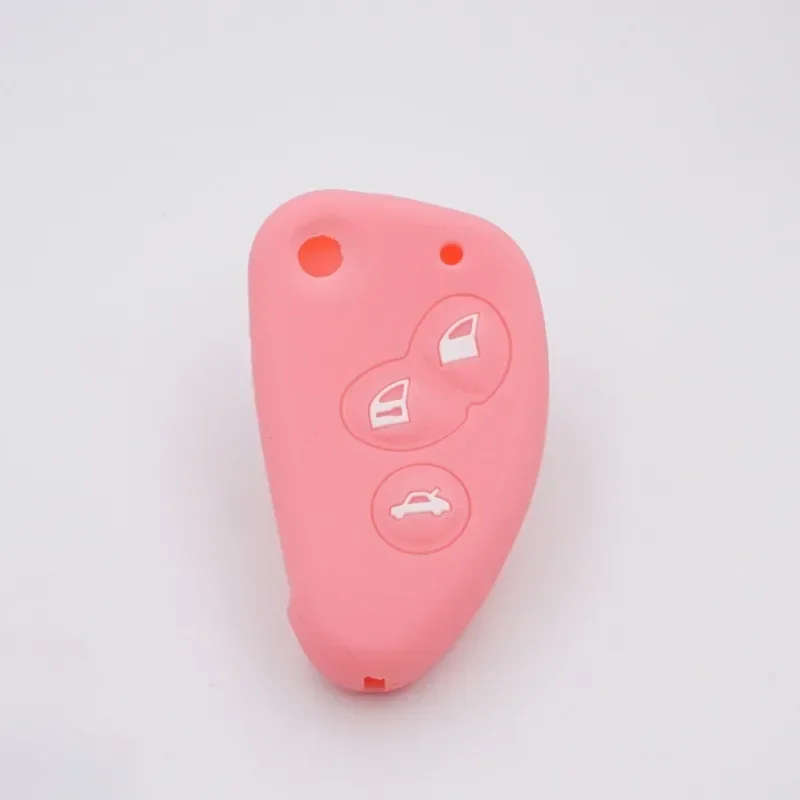 For Alfa Romeo 3 Buttons Silicone Car Key Cover Case Protect Skin Shell Holder Gt 147 156 166 JTD TS Folding Remote Keychain