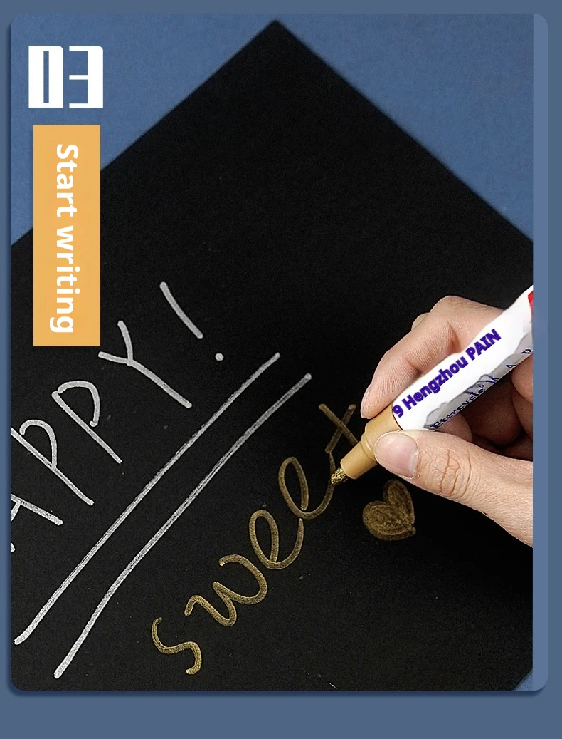 Etercycle Lackstift, wasserfest, lichtbeständig, ölig, 12 Farben, schnell trocknend, für Auto, Gummireifen, Autoräder, Graffiti, DIY – Detail 12