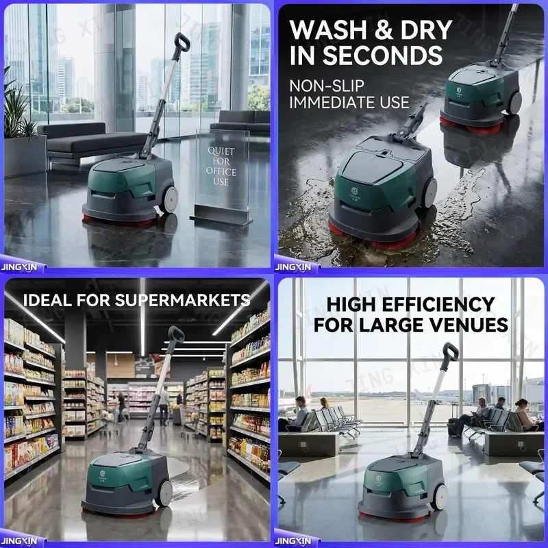 Custom for Electric Mini Floor Scrubber Handheld Tile Marble Cleaning Machine Compact Auto Mop for Hotel Home Commercial Use
