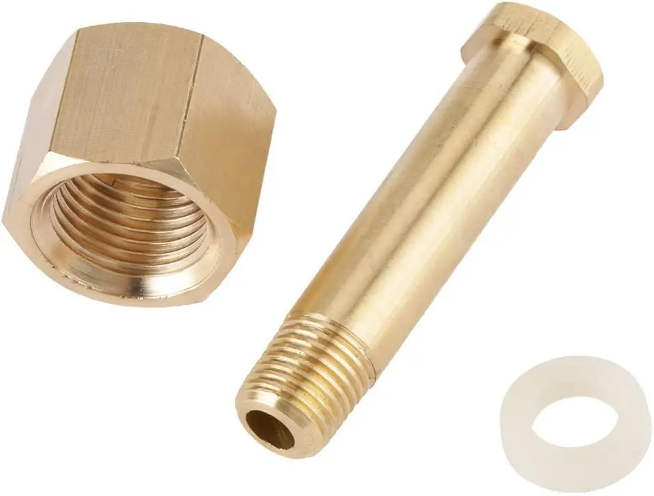 CGA-320 Regulator Nipple Nut Brass with Washer Carbon Dioxide Regulator Inlet Bottom Fittings Repair Part Mig Welder Accessories