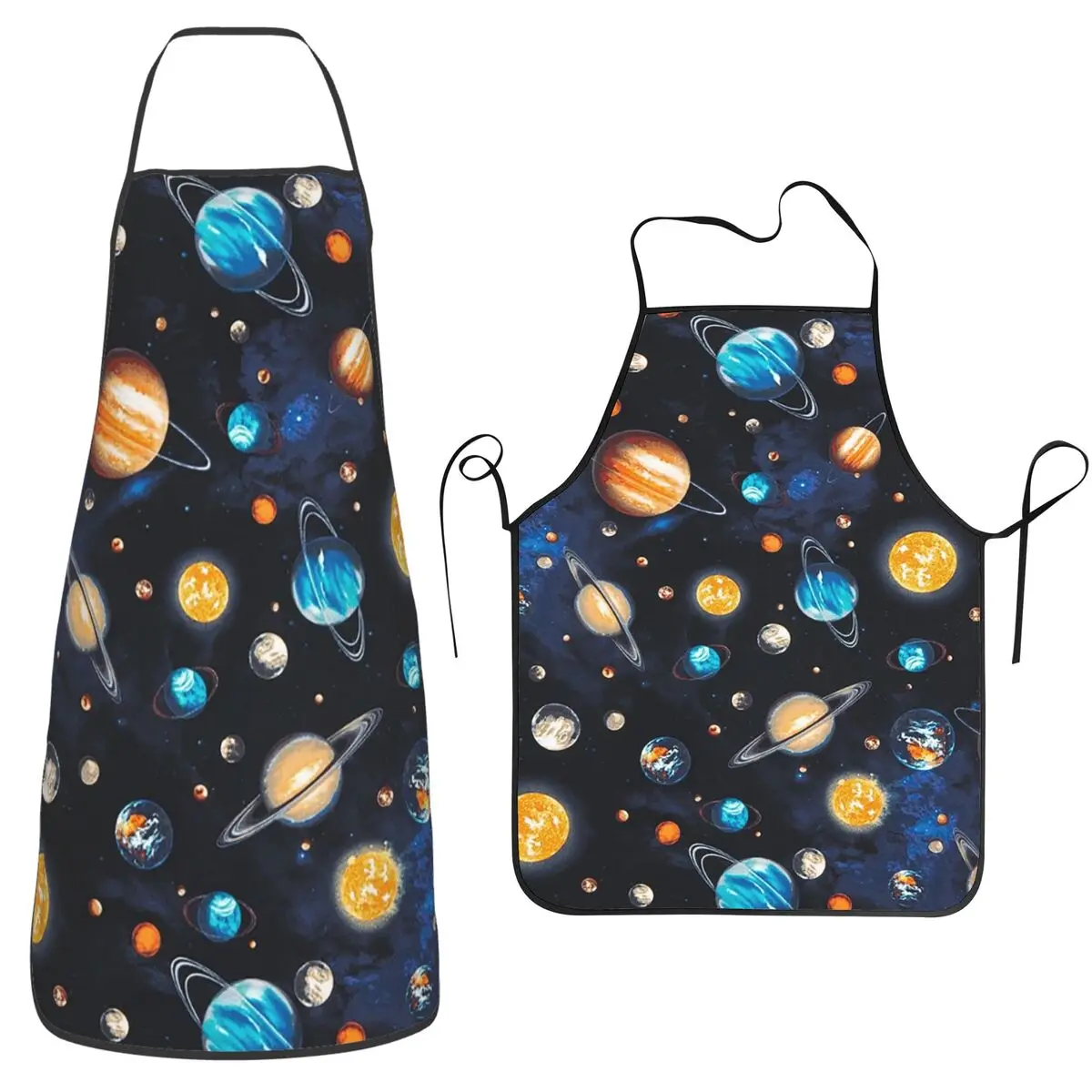 Solar System Space Planets Universe Apron Chef Cooking Tablier Waterproof Bib Kitchen Cleaning Pinafore for Women Men Painting