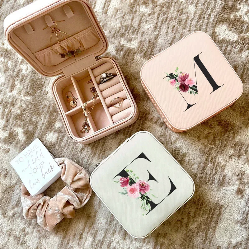 

Girl Jewelry Storage Box Travel Organizer Jewelry Case Gift Present Bracelet Jewelry Earring Storage Box Packaging Box