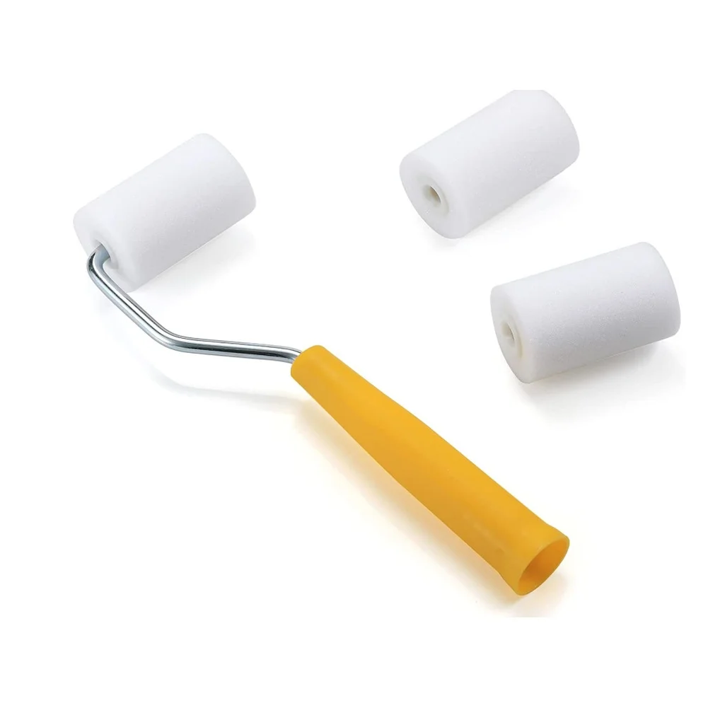Foam Roller Covers 2 Inch Roller High-density Foam Small Round PP Handle Plastic Loading Tray Smooth Even Application
