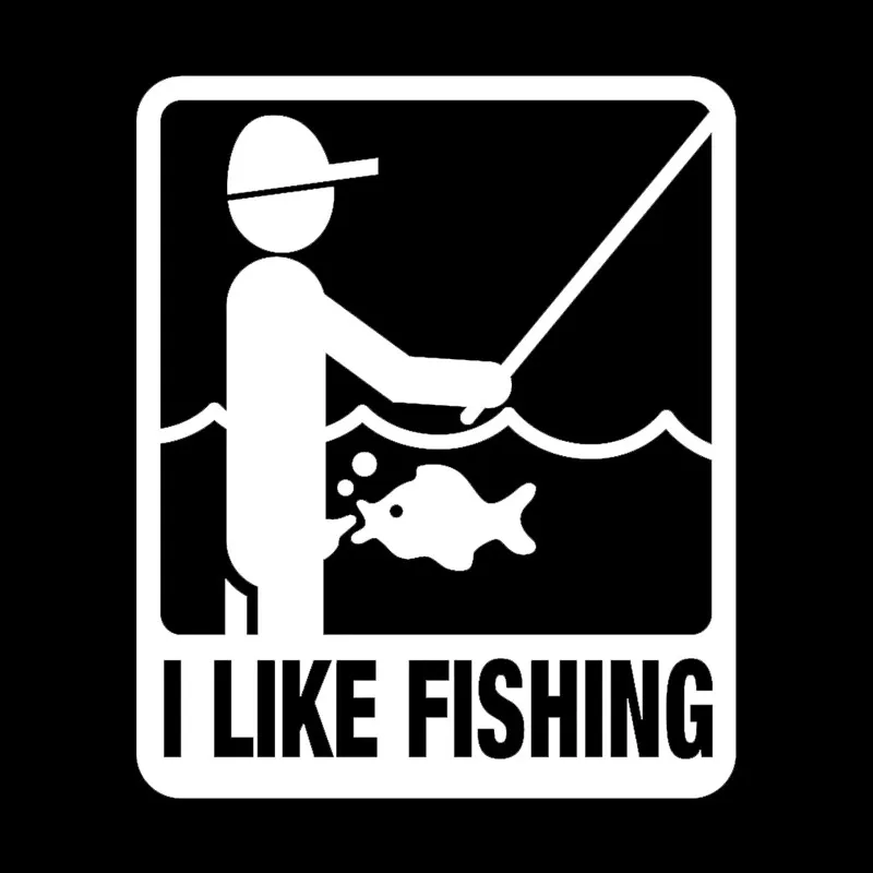 Interesting Stickers  I Like Fishing Car and Motorcycle Stickers Personalized Stickers Waterproof and Sunscreen Car Decor