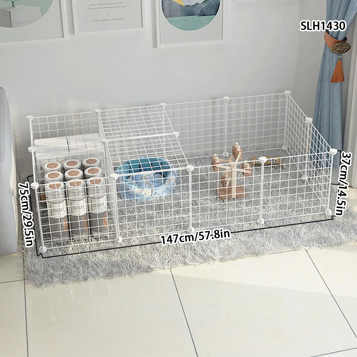 Pet enclosure Small dog isolation door Rabbit guardrail Iron teddy indoor dog house fence cat cage