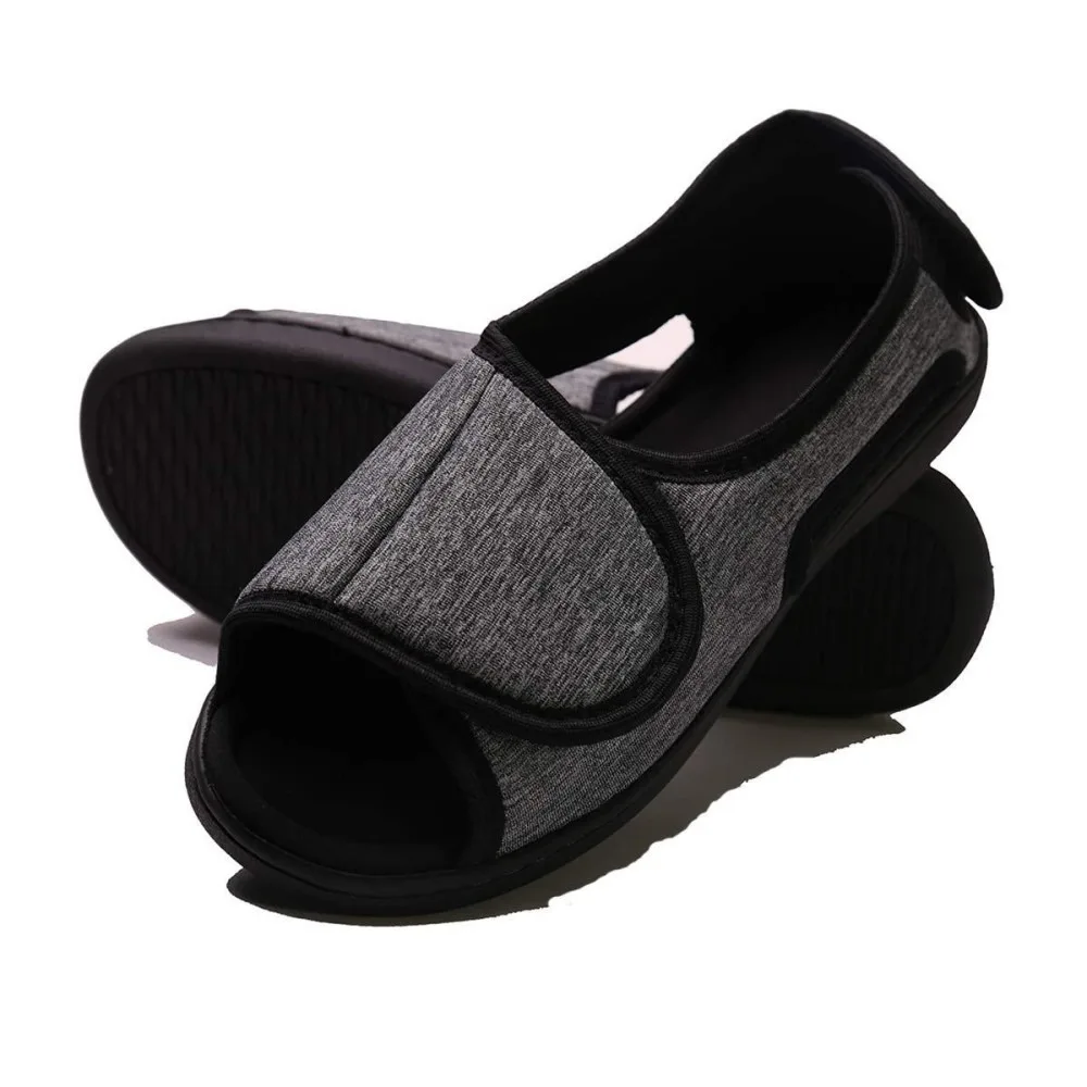 Open-Toe Unisex Adjustable Slippers Breathable Soft Wide Width Sandals Lightweight Non-slip Swollen Feet Slippers Dailywear
