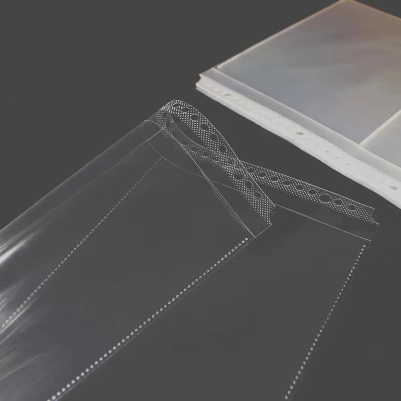 Pochettes perforées en plastique transparent A4, dossier de poche, classement adt cuir chevelu, 30 trous, protecteurs de feuilles de documents, sac