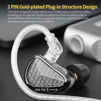 KZ AS16 PRO X 16BA Balanced Armature Headphones Three-channel sound tube structure HiFi headphones Wired in-ear headphones