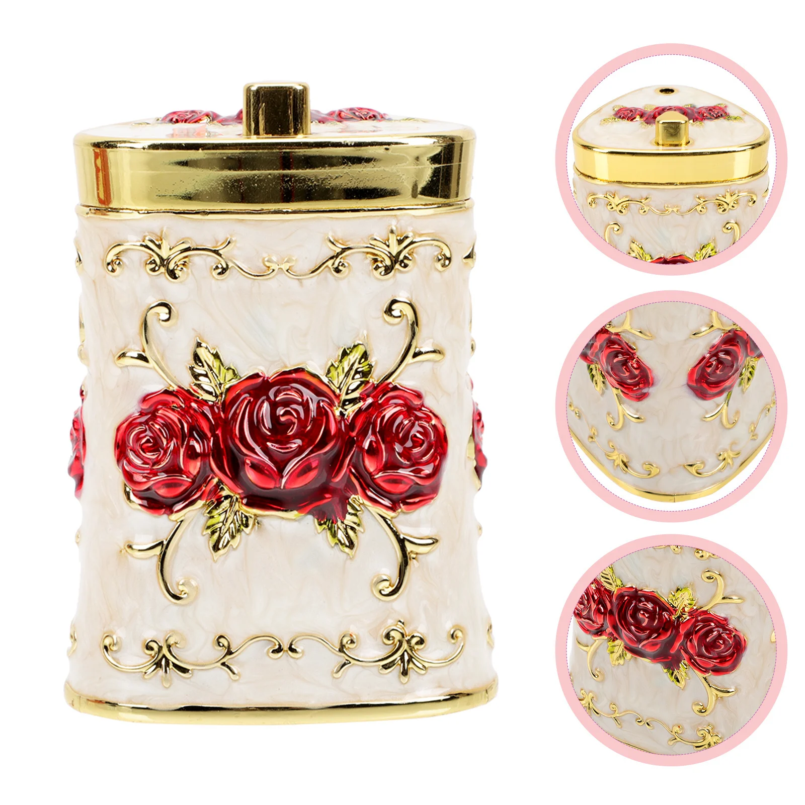 

1pcs Rose Decorative Toothpick Holder Embossment Flower Design Kitchen Storage Box Home Restaurant Hotel Retro Dispenser