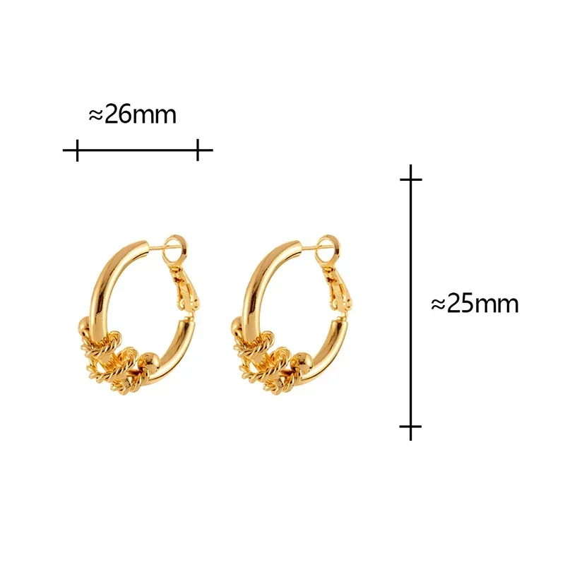 

Real 925 Sterling Silver 18K Gold Twisted Wrap Round Hoop Earrings for Women Trendy Fine Jewelry Minimalist Accessories
