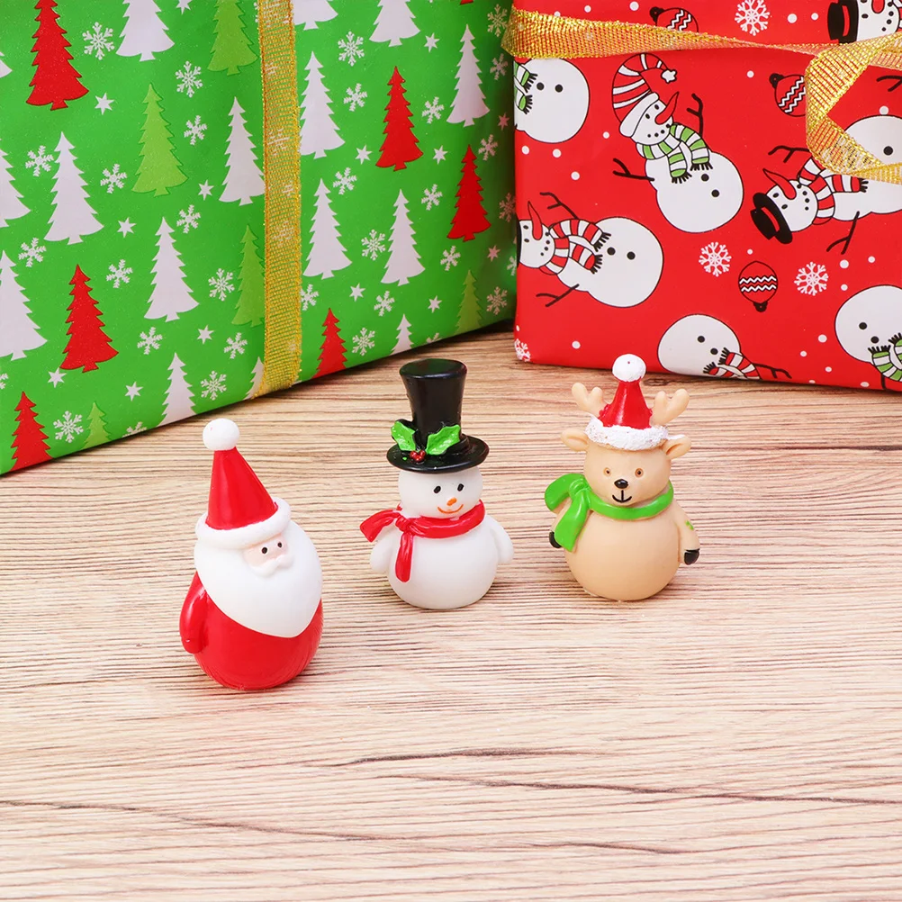 

8Pcs Resin Decor Ornaments Mini Christmas Scene Set for Home Garden Desktop Craft Xmas Decoration Resin Landscape Accessories