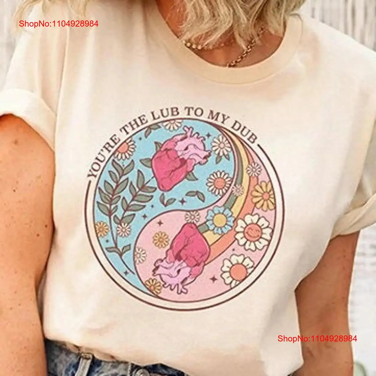 

Boho Cardiac Nurse T Shirt Lub to my Dub CVICU Cticu CCU Cath Lab RN Nursing School Student Anatomical Heart vintage Washed