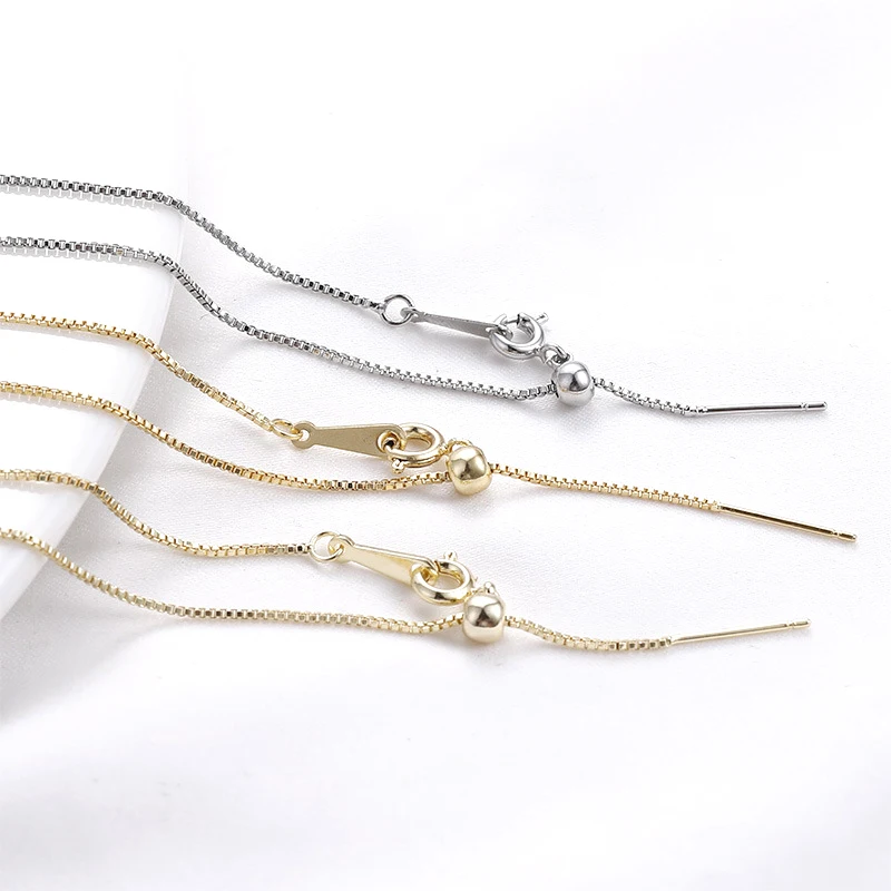 2pcs copper plated gold needle box chain adjustable telescopic chain DIY hand made jewelry bracelet Beaded material accessories