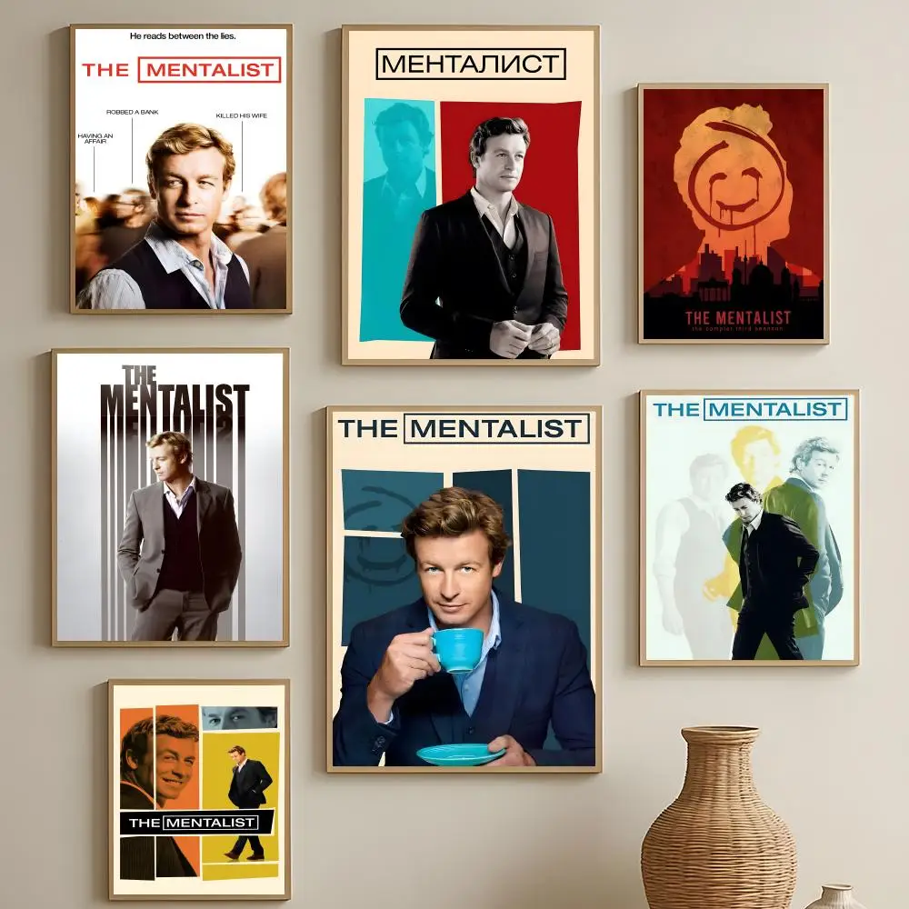 Pôster da Série de Crimes The Mentalist em HD, Arte de Parede Autoadesiva à Prova d'Água, Fácil de Aplicar, Decoração para Múltiplos Cenários