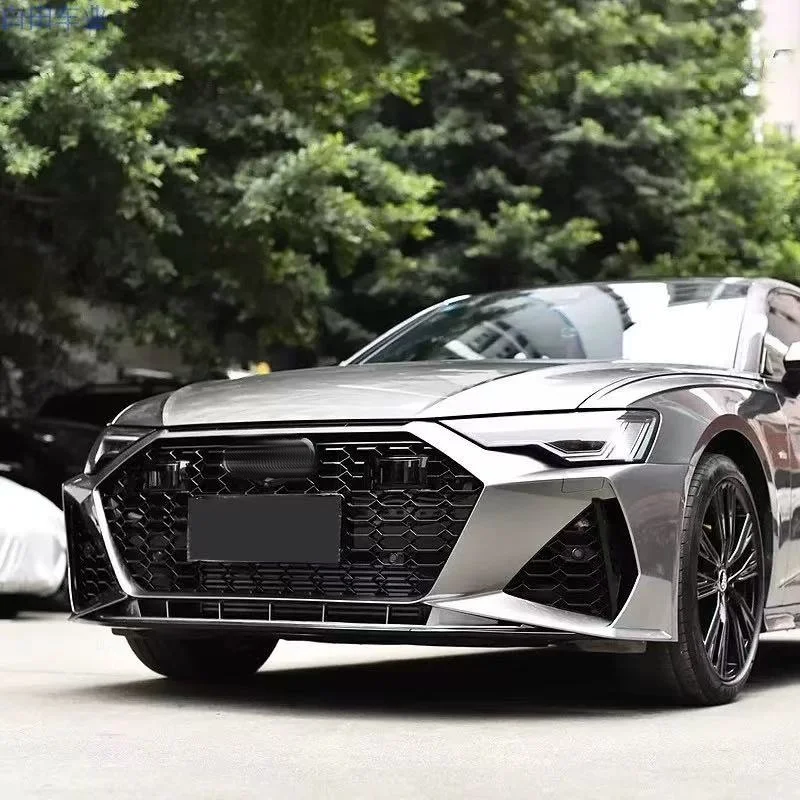 RS6 Style Body Kit Carbon Looks Front Bumper Side Skirt Body Kit for  A6 C8 2019-2023