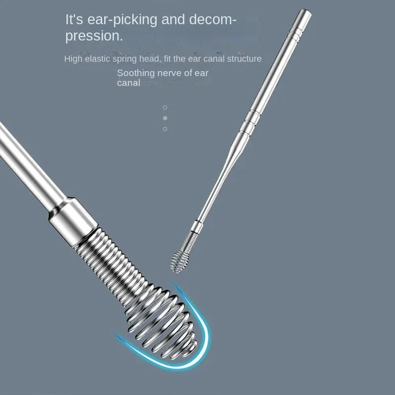 Cure-oreille en acier inoxydable, dissolvant d'avertissement, kit ichi, soins de la cuillère, outil de nettoyage d'oreille, facile à transporter, 10 pièces/ensemble, 514ers