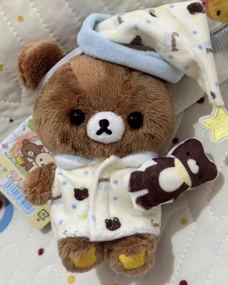 New Cute Bear Rilakkuma Plush Doll Toy Pendent Pajama Serie With Doll Set Kawaii Cartoon Brown Bear Couple Friends Gift For Kids