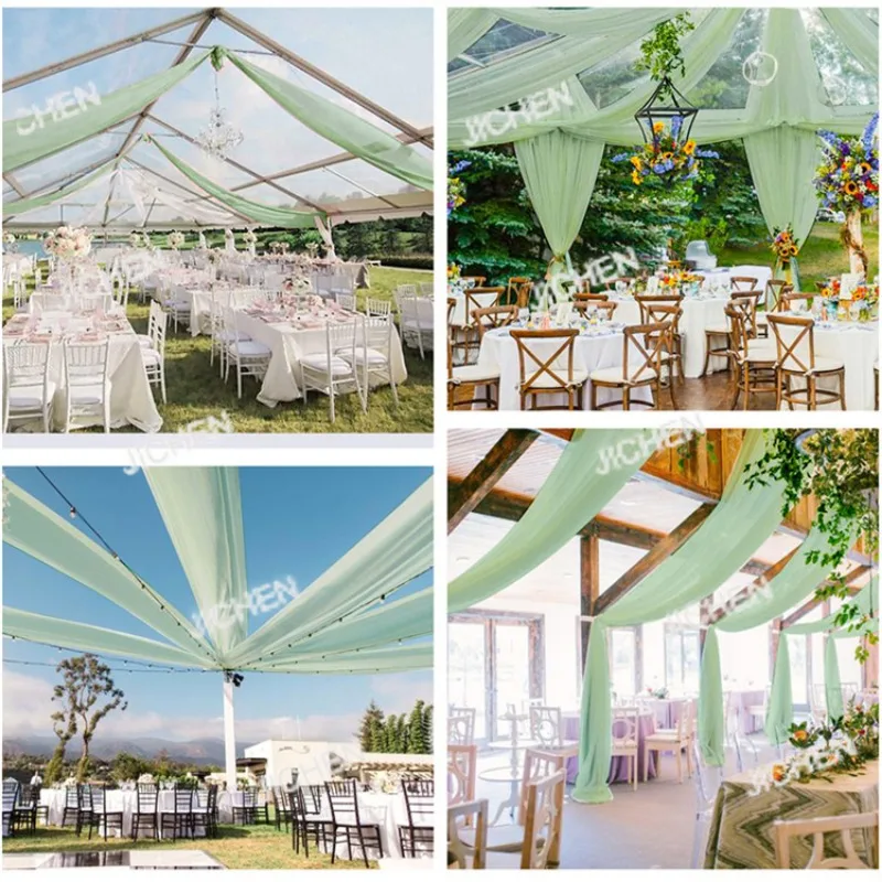 

Новые прозрачные тканевые занавески-балдахины для свадеб и вечеринок, фон для сцены, потолочный декор для свадеб