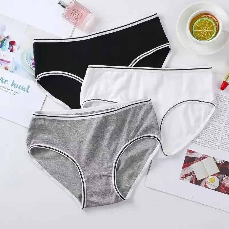 3PC Teenage Girls Cotton Panties Soft Young Children's Underpants Adolescent Solid Breathable Sports Briefs Kids Underwears