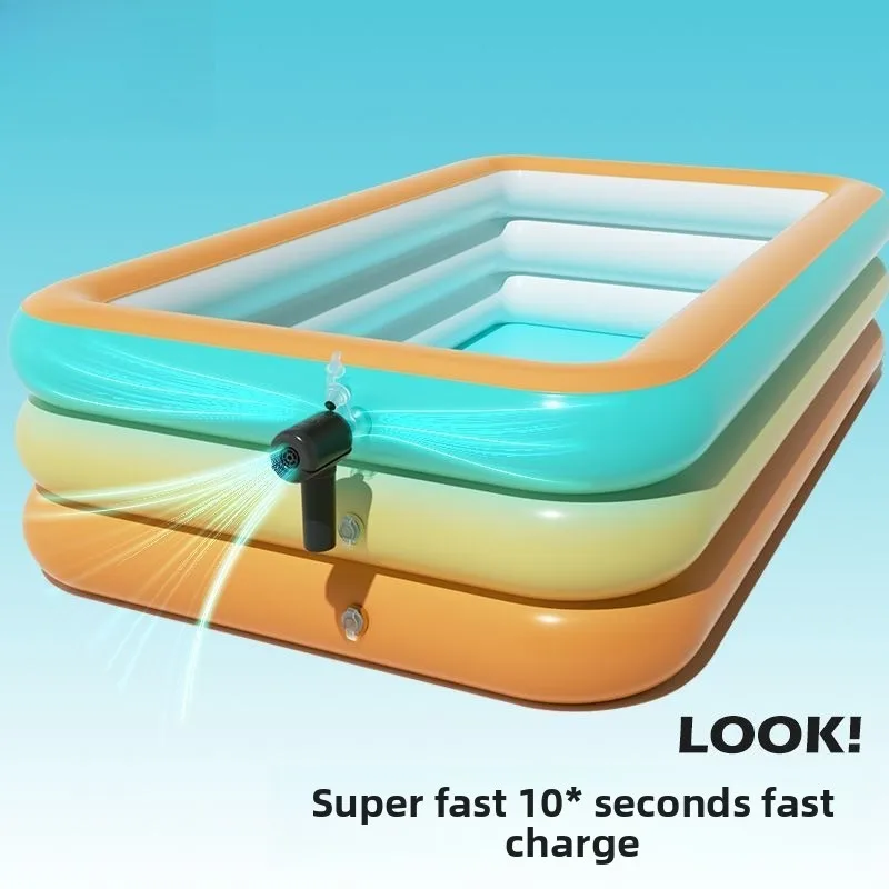 

Утолщенный надувной бассейн с быстрой беспроводной накачкой, складной семейный бассейн для детей и взрослых, для игр на открытом воздухе во дворе