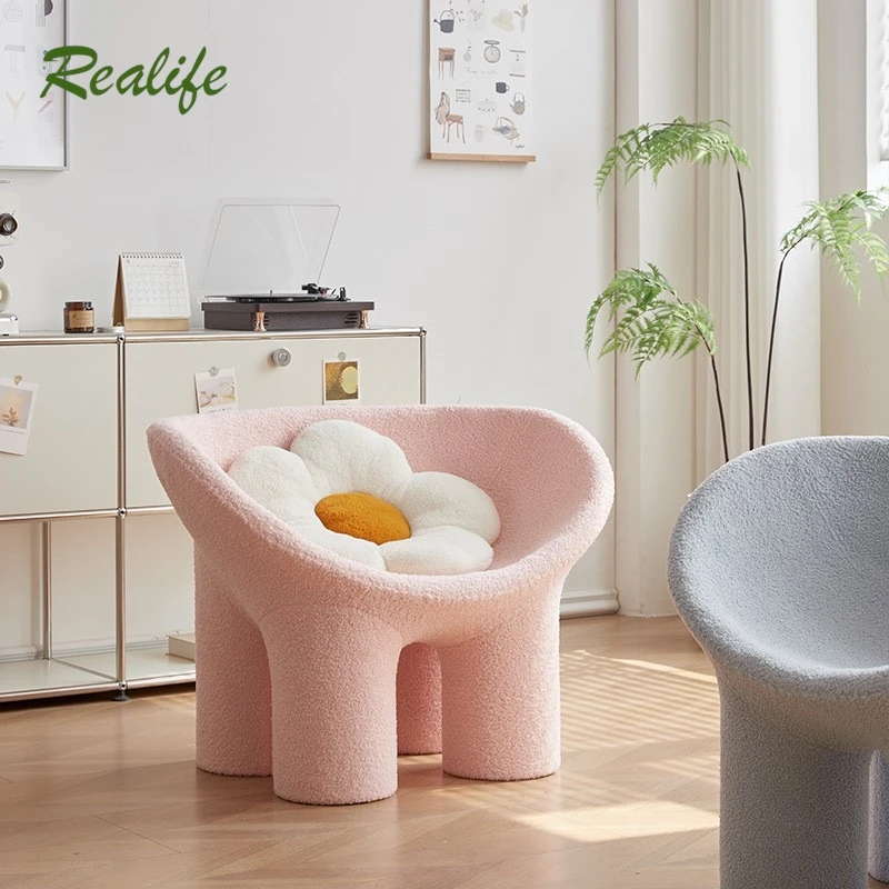 

Realife Modern Simple Creative Elephant Leg Teddy Velvet Leisure Chair For Comfortable And Lazy People's Accommodation At Home