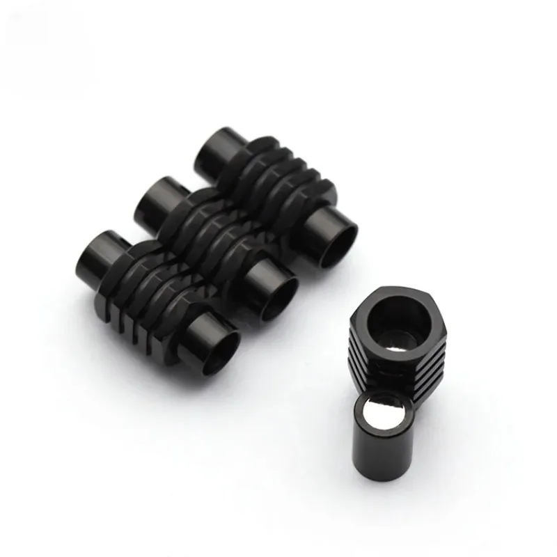 5Pcs/Lot Stainless Steel Buckle Leather Rope Bracelet Connection Hexagonal Titanium Steel Magnetic Clasp Diy Jewelry Making