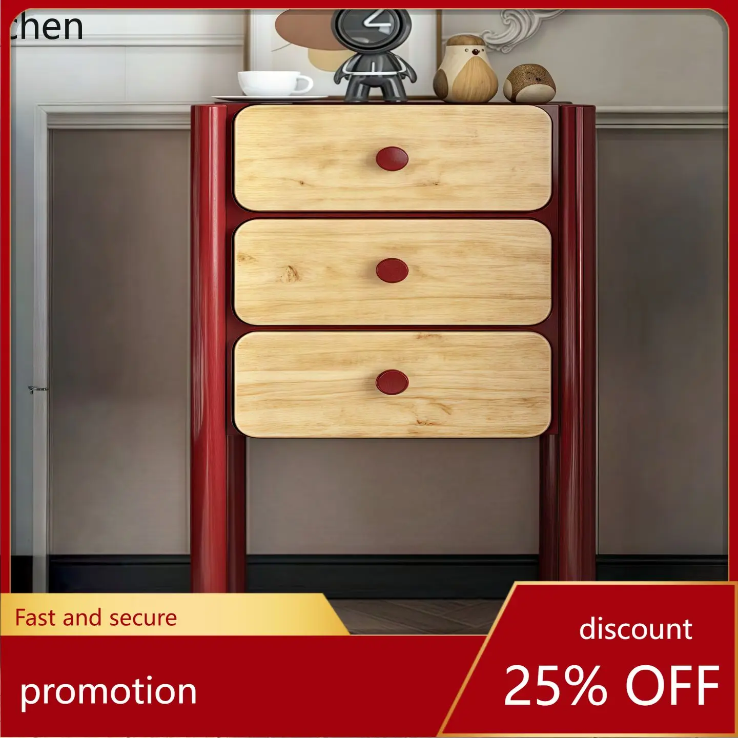 

ZML Chest of Drawers Solid Wood Art Living Room TV Cabinet Coffee Table Modern Minimalist Storage Cabinet
