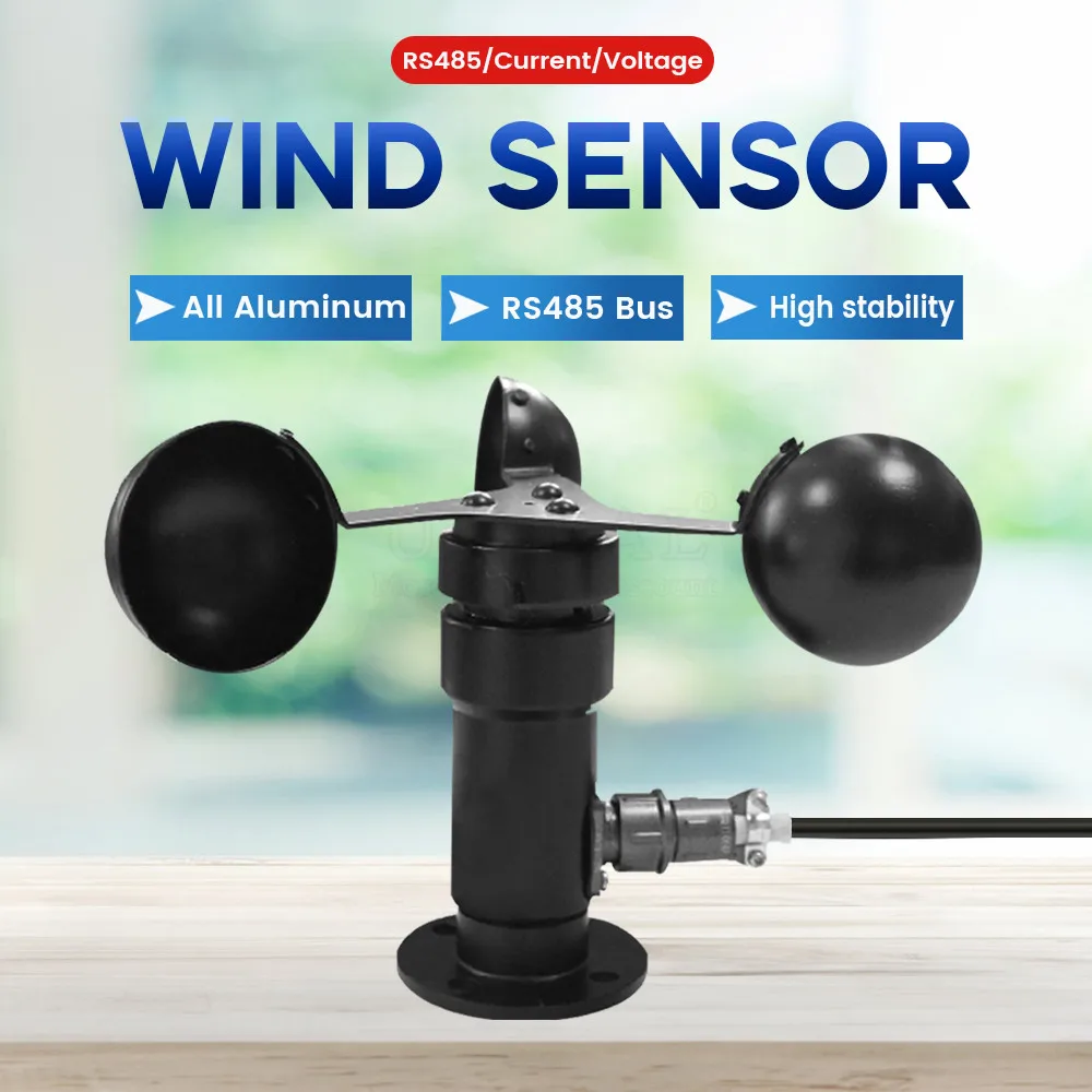 0-30m/s Aluminum Alloy Anemometer Sensor Weather Station Detector Anemometer Transmitter Pulse RS485 0-5V 0-10V 4-20MA Output