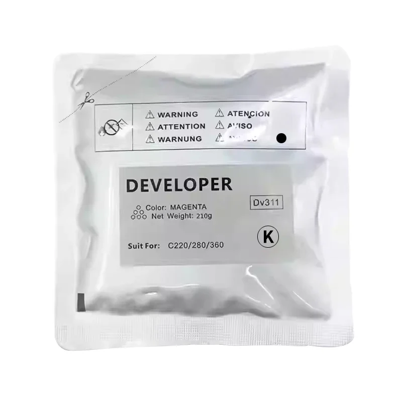 1PCS DV311 DV 311 Developer Powder Compatible for Konica Minolta C220 C360 C280 C 220 360 280 High Quality Powder CMYK 210g/bag