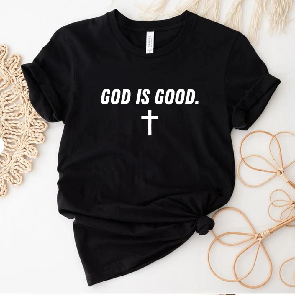 2026 God Is Good T-Shirt Retro Christian Tshirts Trendy Jesus Shirt Faith Tees Positive Shirts Unisex Short Sleeves Casual Tops