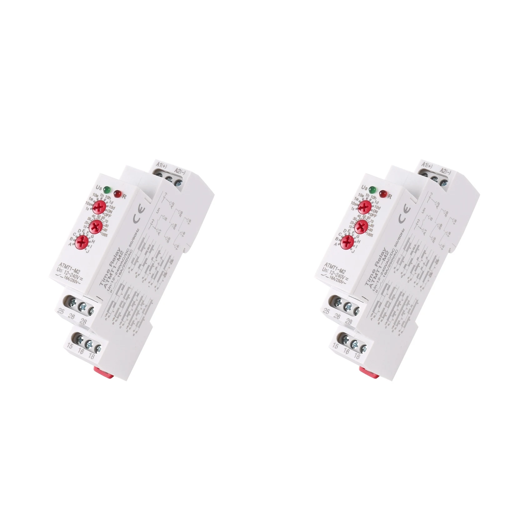 ABSS-2X 12-240VAC/DC Din Rail Type Time Delay Relay 16A/250VAC Multifunction Timer Relay With 10 Function Choices, ATMT1-M2