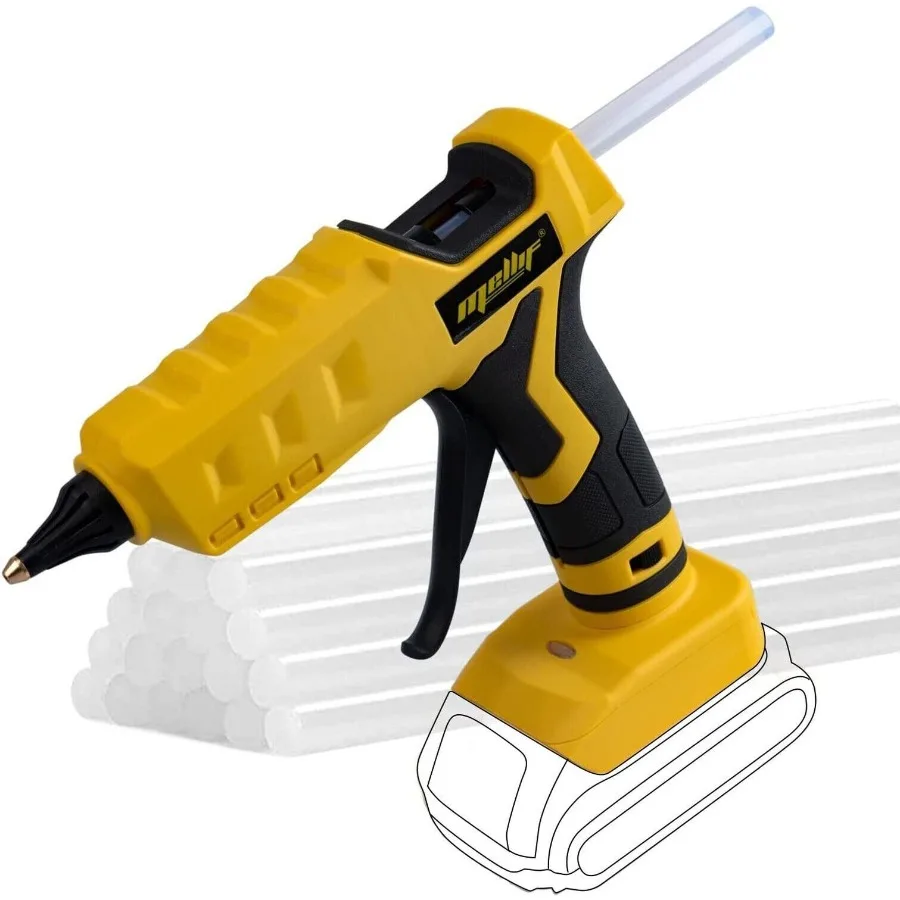 

100W Cordless Hot Glue Gun Compatible with 20V Max Battery for DIY Crafting Home Repair and Woodworking Projects Portable and