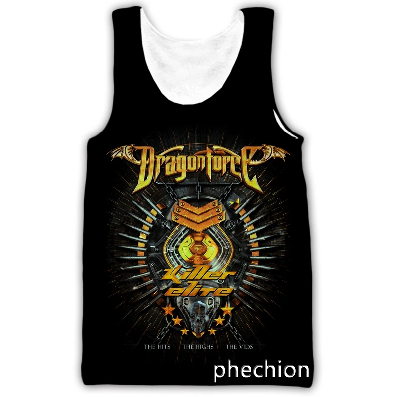 phechion New Fashion Men/Women Dragonforce Band 3D Printed Sleeveless Vest Streetwear Men Loose Sporting Tank Top A242