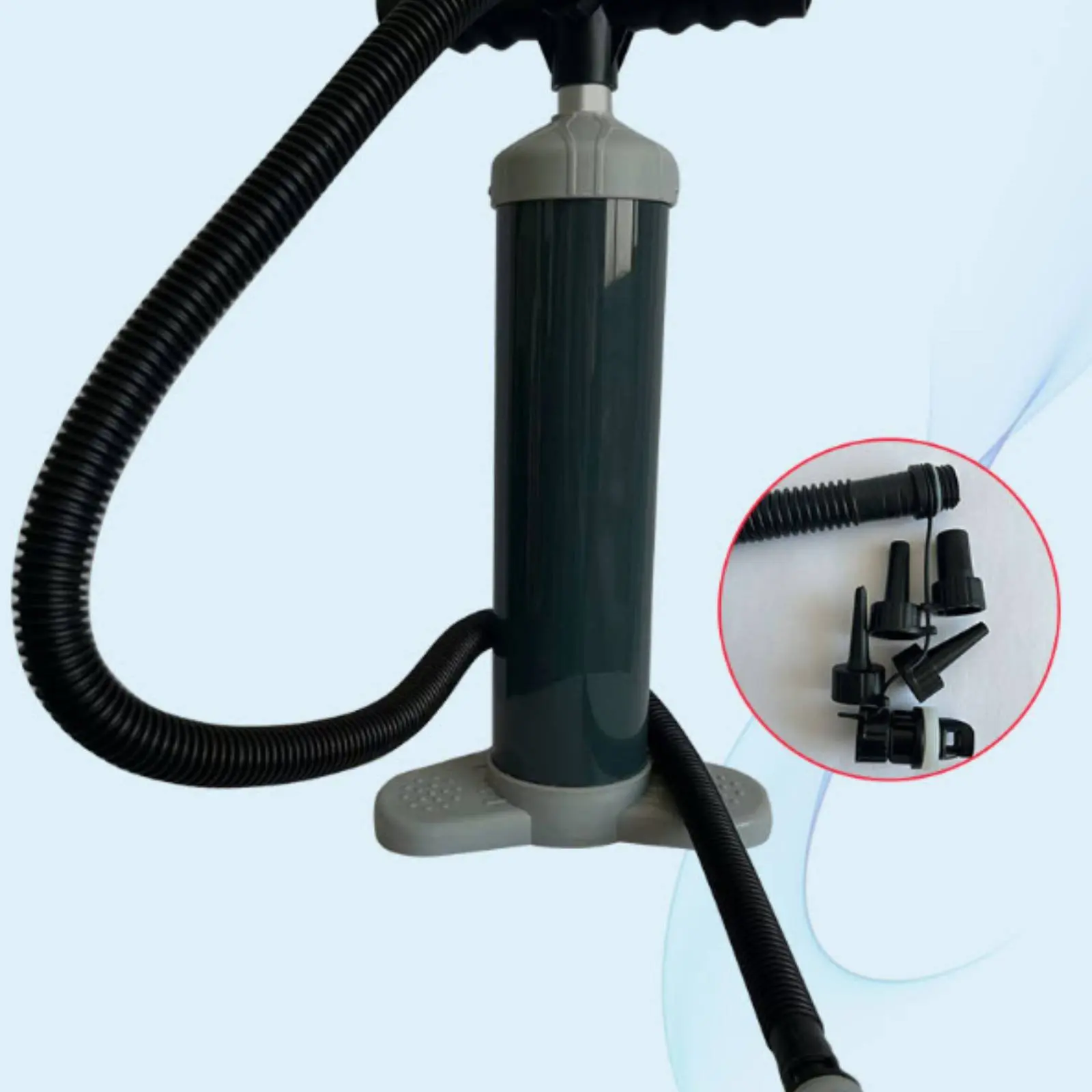 Hand Inflator Portable Manual Pump Inflatables Inflation Tool Multiadapter for Camping, Pool