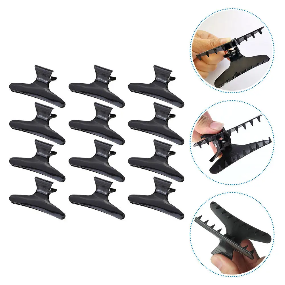12Pcs Butterfly Hair Fixing Clips Plastic Hairdressing Clips Salon and Home Use Hair Styling Accessories Hairdressing Clamps