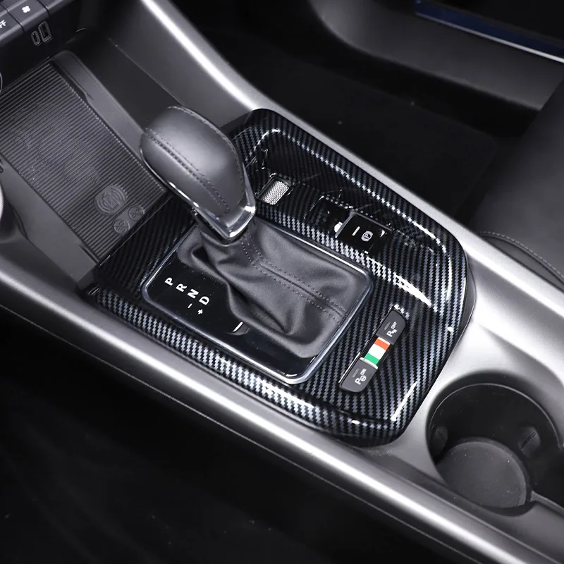 ABS Carbon Fiber For Alfa Romeo Tonale 2022 2023 Car Central Control Gear Shift Panel Frame Decorative Stickers Car Accessories