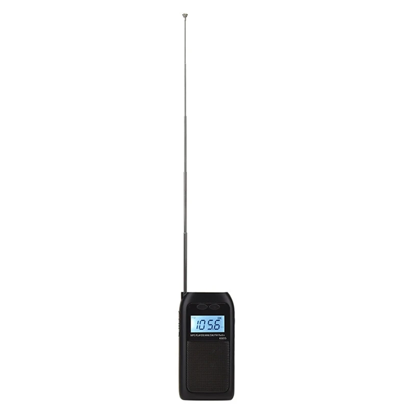 Portable Radio Pocket FM AM SW MW MP3 Player Stereo Digital Receiver LCD Screen High Sensitivity Loudspeaker Antenna