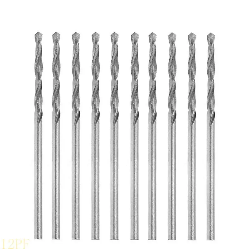12PF Multifunction 10Pcs Tiny Micro HSS 0.8mm Straight Shank Twist Drilling Bit