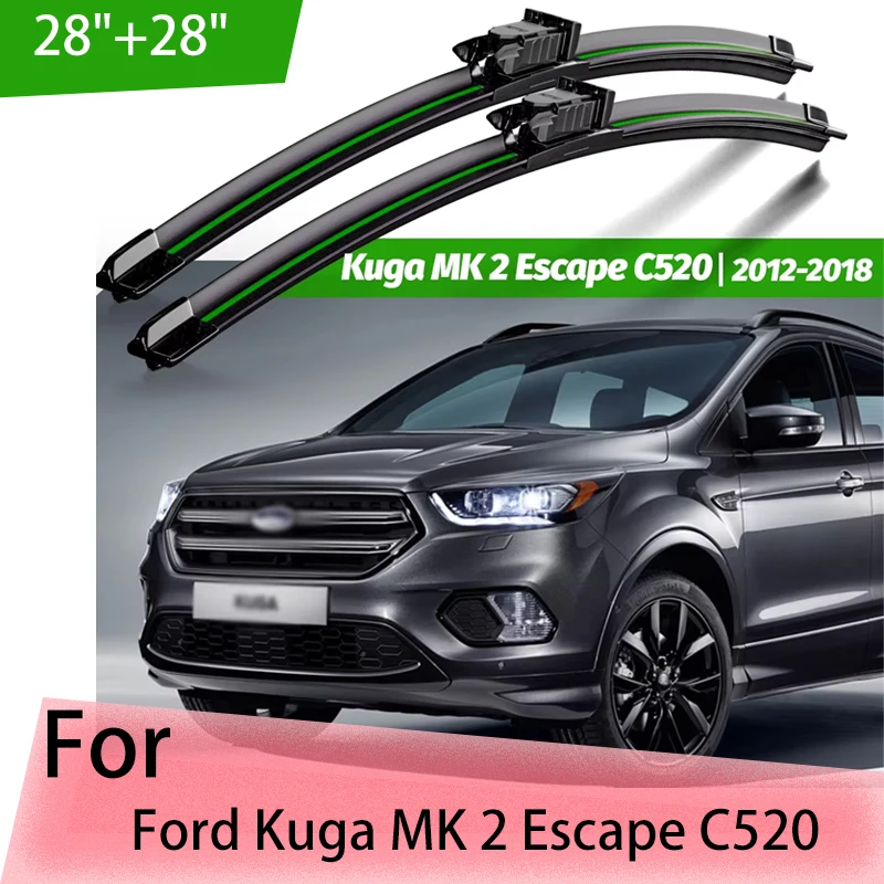 

Wiper Front Wiper Blades For Ford Kuga MK 2 Escape C520 2012 - 2018 2017 Windshield Windscreen Window 28"+28" Accessories