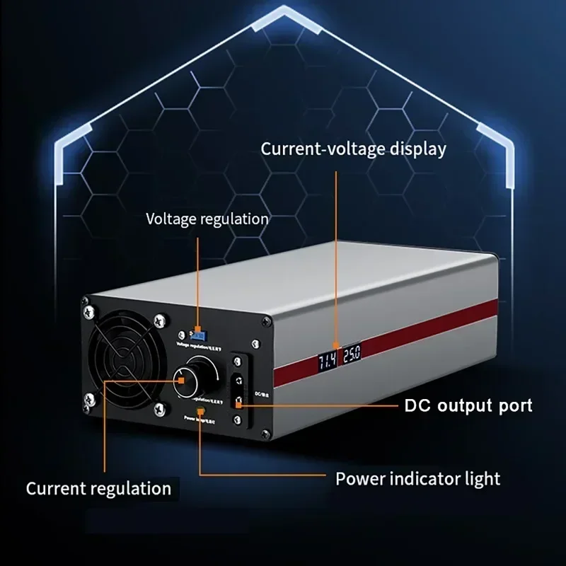 Adjustable Lithium Battery Charger 12V-88.2V/84V Voltage Current Adjustable Battery Charger Anderson 50A Connector Fast Charge