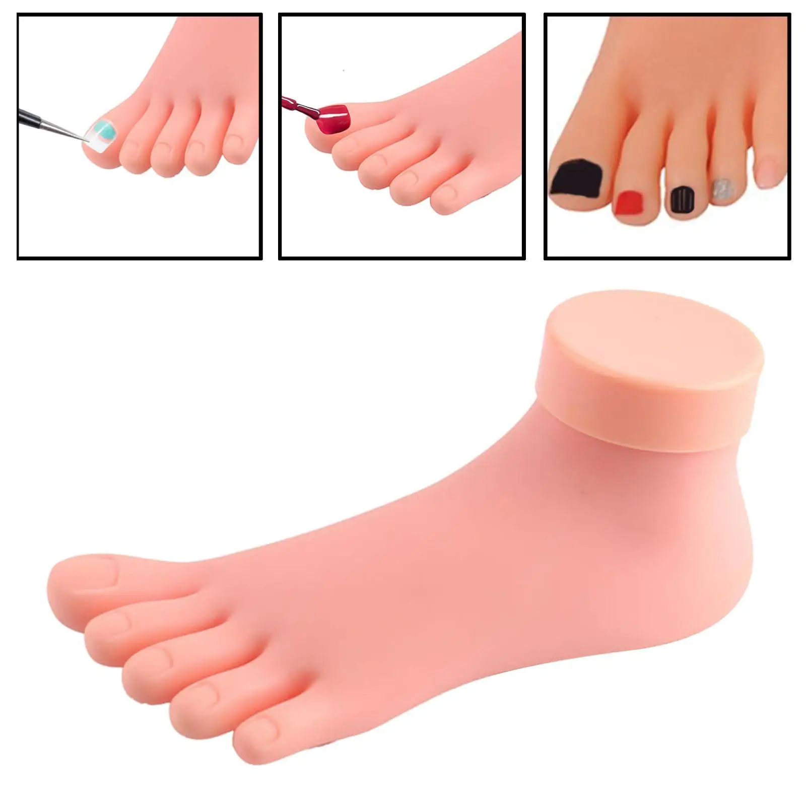 Modèle de pied de Mannequin en plastique ABS souple et Flexible, pour la pratique de la Nail Art des débutants, autocollants pour ongles d'orteils, outil d'exposition des pieds artificiels