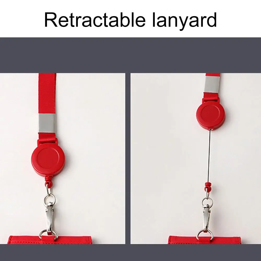 Multifunktion ale pu Leder Karten hülle Fall Mitarbeiter Arbeits karten halter mit Lanyard Namensschild Reiß verschluss Karten tasche Karabiner Stil skalierbar – Detail 9