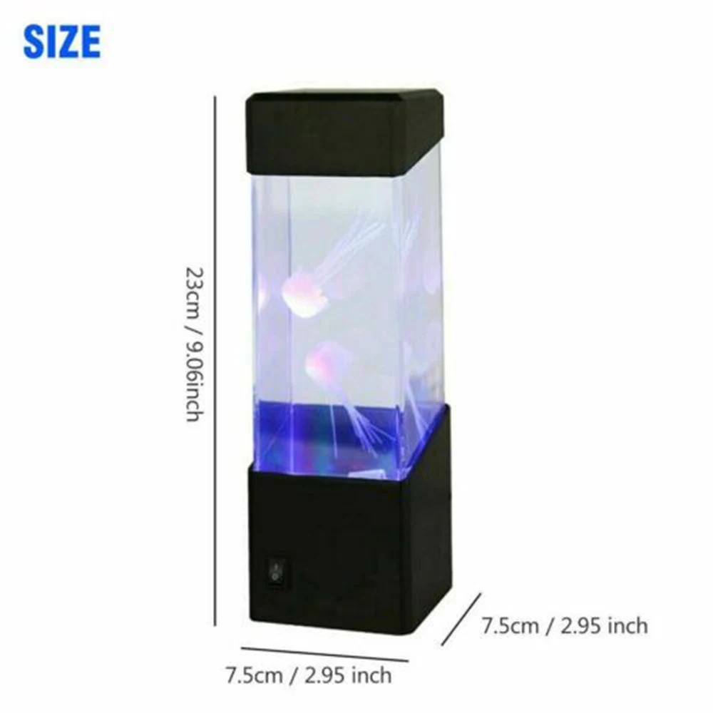 Led Jellyfish Tank Night Light Color Changing Table Lamp Aquarium Electric Mood Lava Lamp For Kids Children Gift Home Room Decor