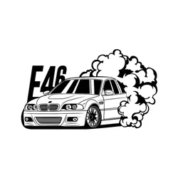 15cm RuleMylife E46 Drift Art for BMW Custom Stickers on Motorcycle Products Accessories Car Decoration Stylish, Cute, Sticker
